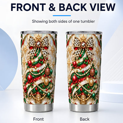 #pl[20oz|Steel] Tree Tumbler 20oz, Leopard Bow Tumbler, Stainless Steel Travel Cup