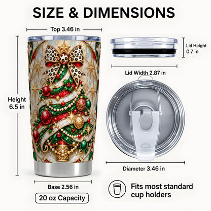 #pl[20oz|Steel] Tree Tumbler 20oz, Leopard Bow Tumbler, Stainless Steel Travel Cup