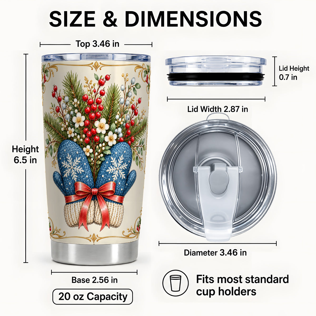 #pl[20oz|Steel] Winter Mittens Tumbler 20oz, Christmas Tumbler, Stainless Steel Travel Cup