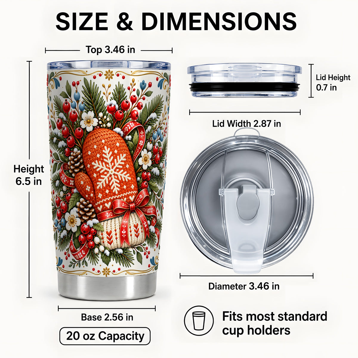 #pl[20oz|Steel] Mittens Tumbler 20oz, Winter Tumbler, Stainless Steel Travel Cup