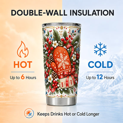 Mittens Tumbler 20oz, Winter Tumbler, Stainless Steel Travel Cup