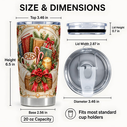 #pl[20oz|Steel] Reading Basket Tumbler 20oz, Holiday Tumbler, Stainless Steel Travel Cup
