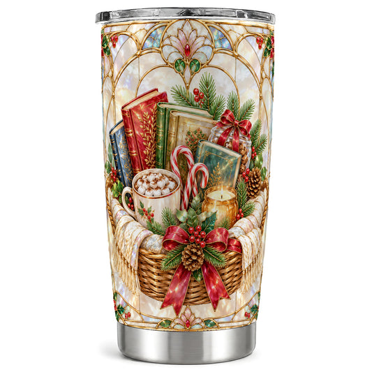 Stained Glass Tumbler 20oz, Reading Tumbler, Stainless Steel Travel Cup