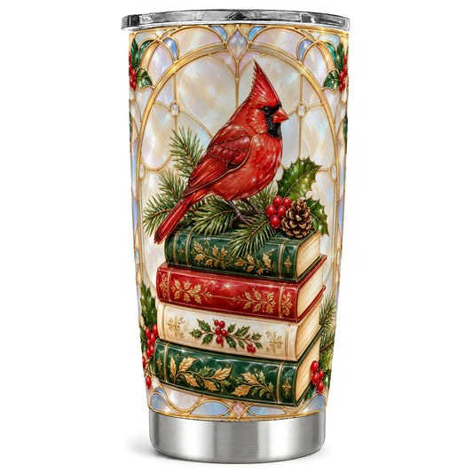 Cardinal Tumbler 20oz, Christmas Bird Tumbler, Stainless Steel Travel Cup