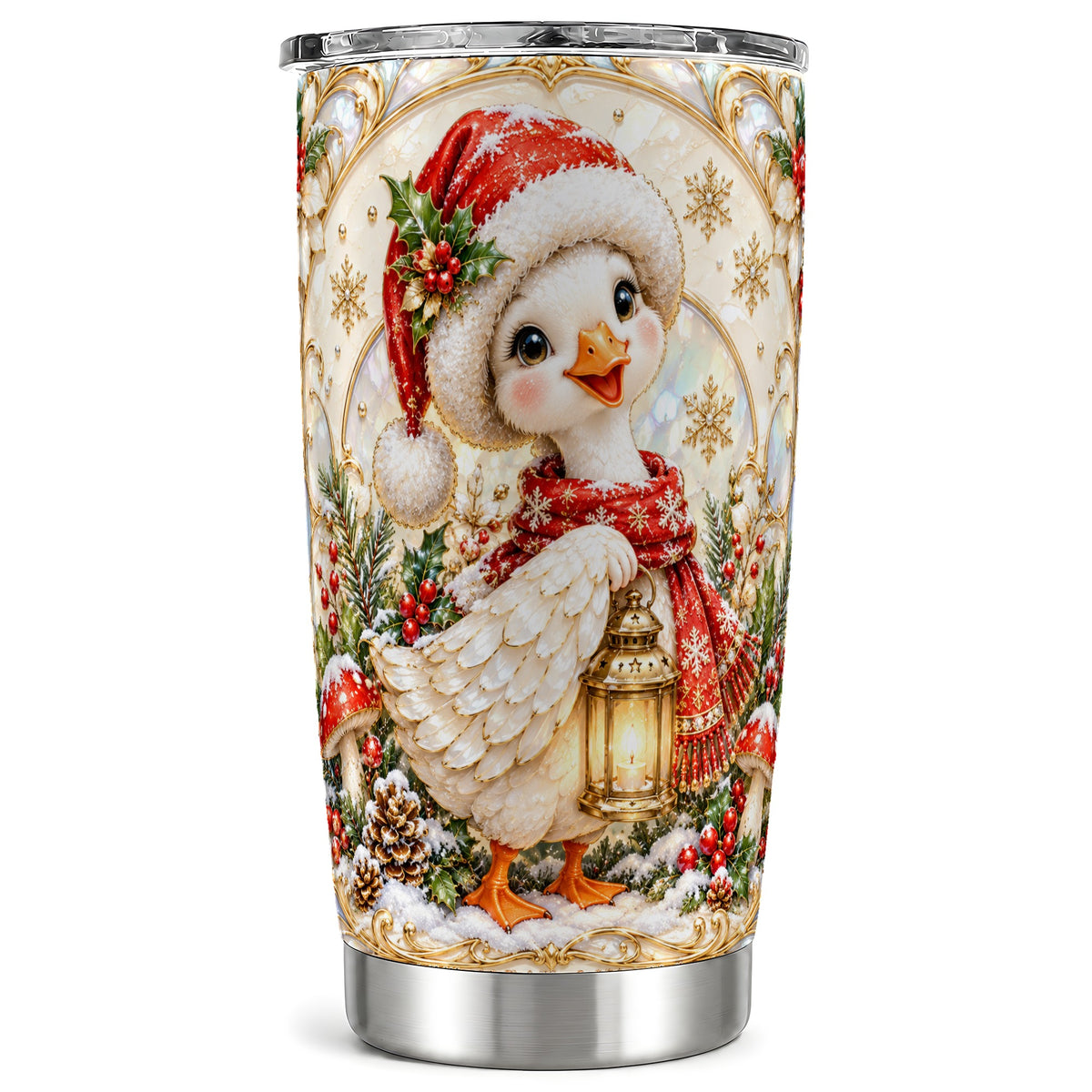 Goose Tumbler 20oz, Christmas Lantern Tumbler, Stainless Steel Travel Cup