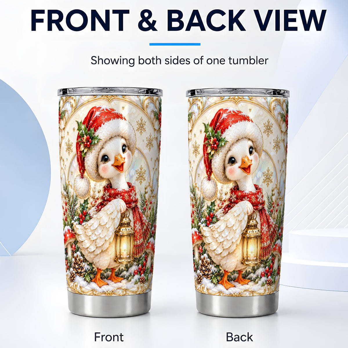 #pl[20oz|Steel] Goose Tumbler 20oz, Christmas Lantern Tumbler, Stainless Steel Travel Cup