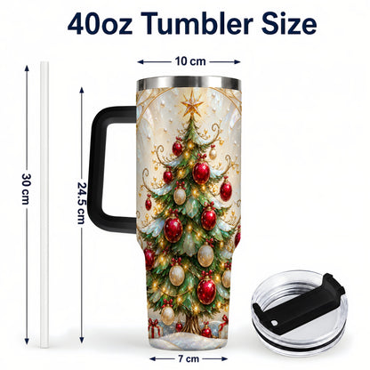 #pl[40oz|Black] Christmas Tree Tumbler 40oz, Ornament Stainless Steel Travel Cup