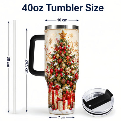 #pl[40oz|Black] Christmas Tree Tumbler 40oz, Presents Stainless Steel Travel Cup