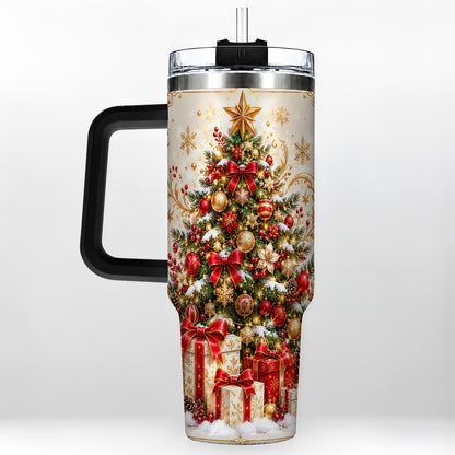 #pl[40oz|Black] Christmas Tree Tumbler 40oz, Presents Stainless Steel Travel Cup