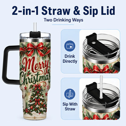 #pl[40oz|Black] Classic Holiday Tumbler 40oz, Snowman Tumbler, Stainless Steel Travel Cup