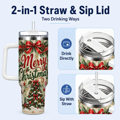 #pl[40oz|White] Classic Holiday Tumbler 40oz, Snowman Tumbler, Stainless Steel Travel Cup