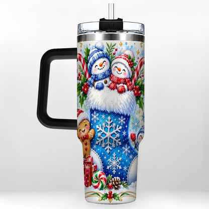 #pl[40oz|Black] Snowman 40oz Tumbler, Christmas Stainless Steel Travel Cup