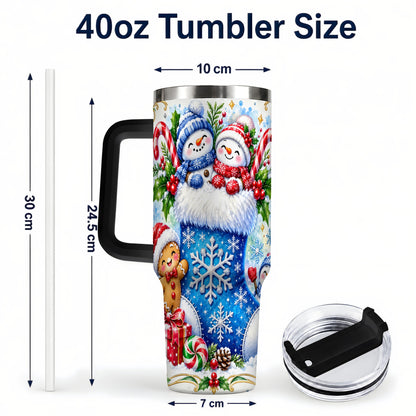 #pl[40oz|Black] Snowman 40oz Tumbler, Christmas Stainless Steel Travel Cup