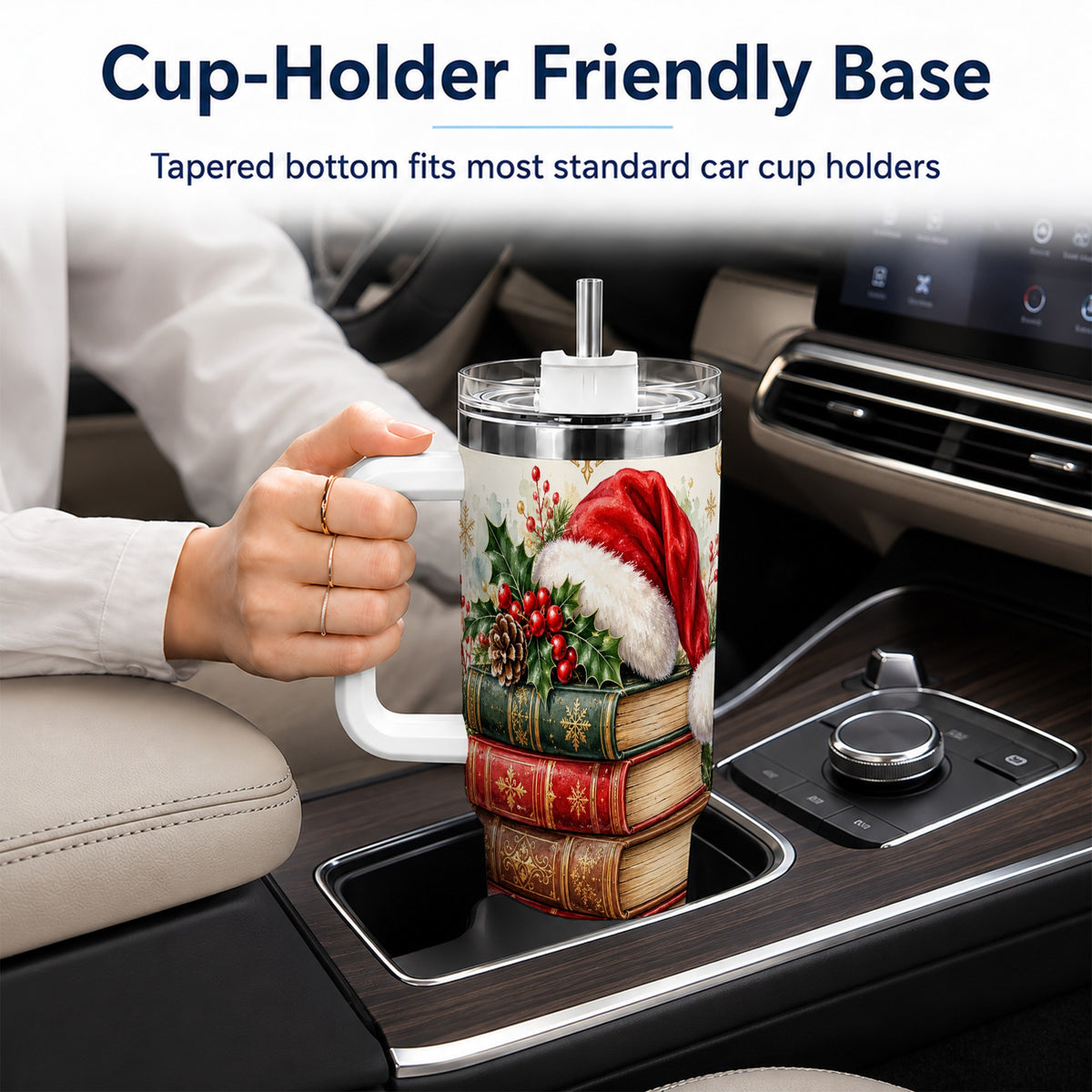 Christmas Books 40oz Tumbler, Reading Stainless Steel Travel Cup