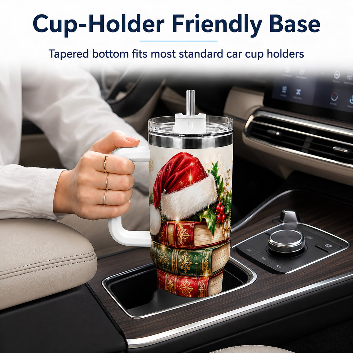 Festive Books 40oz Tumbler, Reading Stainless Steel Travel Cup