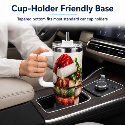 Festive Books 40oz Tumbler, Reading Stainless Steel Travel Cup