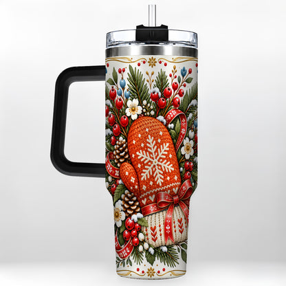 #pl[40oz|Black] Mittens 40oz Tumbler, Winter Tumbler, Stainless Steel Travel Cup