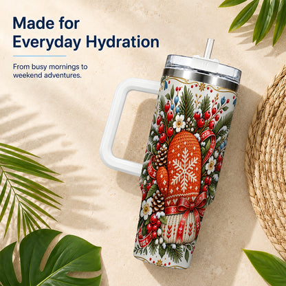 Mittens 40oz Tumbler, Winter Tumbler, Stainless Steel Travel Cup