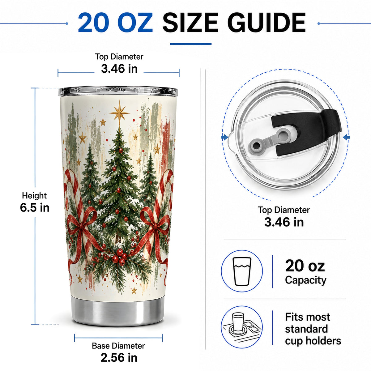 #pl[20oz|Steel] Rustic Christmas Trees Tumbler, 20oz Stainless Steel Holiday Drinkware