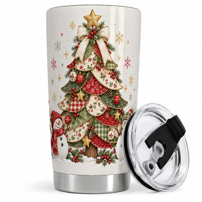 Christmas Tree Snowman Tumbler, 20oz Stainless Steel Holiday Drinkware