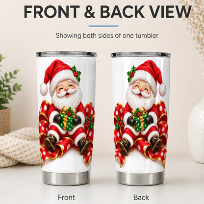#pl[20oz|Steel] Santa Claus Christmas Tumbler, 20oz Stainless Steel Holiday Drinkware