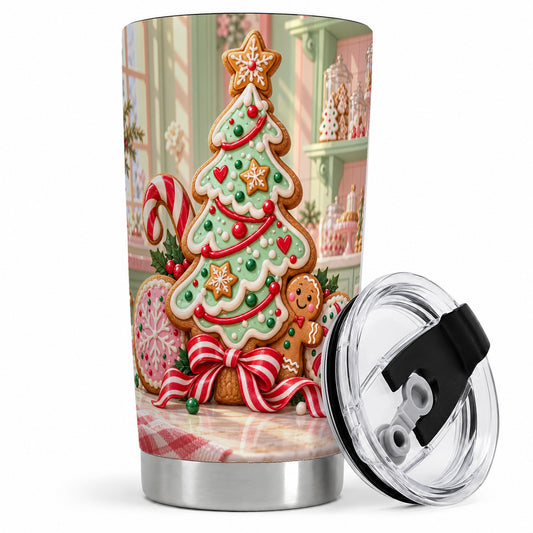 Gingerbread Christmas Cookies 20oz Tumbler, Colorful Holiday Baking Art