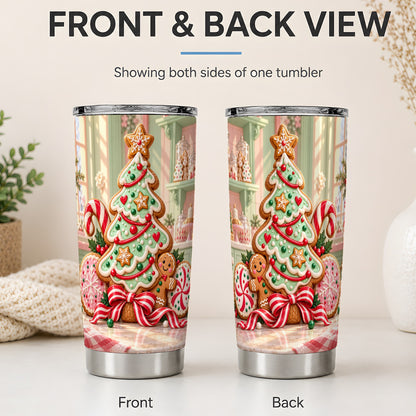 #pl[20oz|Steel] Gingerbread Christmas Cookies 20oz Tumbler, Colorful Holiday Baking Art