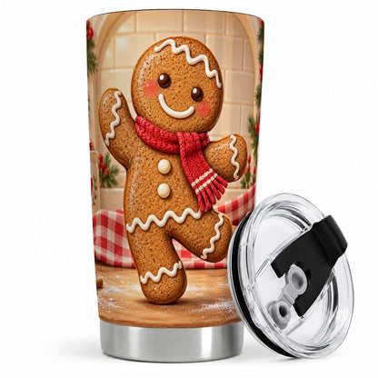 Gingerbread Cookie 20oz Tumbler, Cute Christmas Baking Artwork