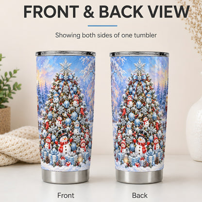 #pl[20oz|Steel] Snowman Winter Christmas Tumbler, 20oz Stainless Steel Drinkware