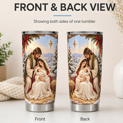 #pl[20oz|Steel] Nativity Scene Tumbler, 20oz Stainless Steel Holy Family Drinkware