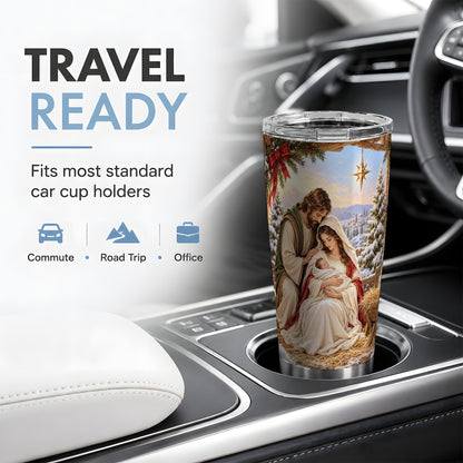 Nativity Scene Tumbler, 20oz Stainless Steel Holy Family Drinkware