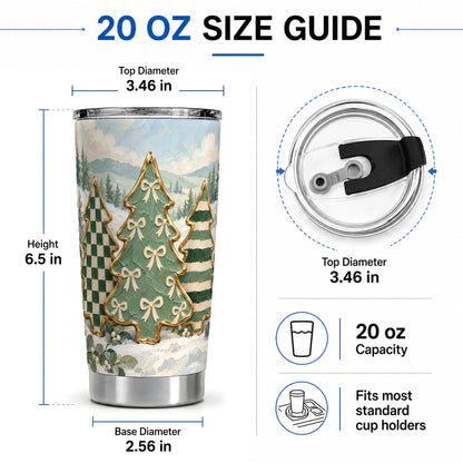 #pl[20oz|Steel] Christmas Tree Tumbler, 20oz Stainless Steel Cup with Festive Patterns