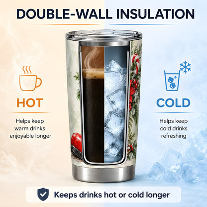 Santa Boot Christmas Tumbler, 20oz Stainless Steel Holiday Drinkware