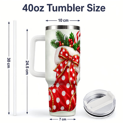 #pl[40oz|White] Christmas Stocking Tumbler, 40oz Stainless Steel Holiday Drinkware