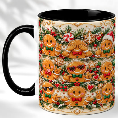 #pl[11oz|Black] Gingerbread Christmas Coffee Mug, Holiday Cookie Mug, Ceramic Cup