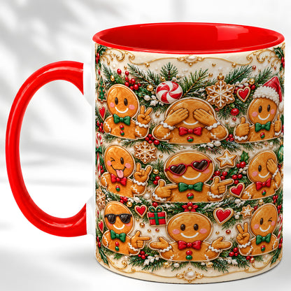 Gingerbread Christmas Coffee Mug, Holiday Cookie Mug, Ceramic Cup