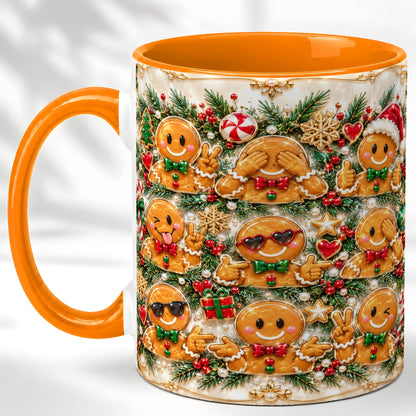 #pl[11oz|Orange] Festive Gingerbread Coffee Mug, Christmas Cookie Mug, Ceramic Cup