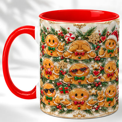 Festive Gingerbread Coffee Mug, Christmas Cookie Mug, Ceramic Cup