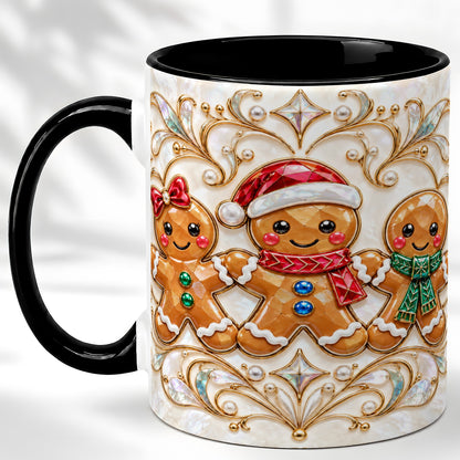 #pl[11oz|Black] Gingerbread Family Coffee Mug, Christmas Mug, Ceramic Cup
