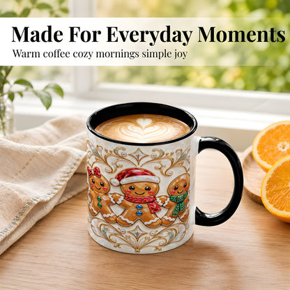 #pl[11oz|Black] Gingerbread Family Coffee Mug, Christmas Mug, Ceramic Cup