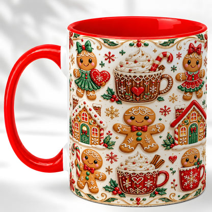 Gingerbread Christmas Coffee Mug, Holiday Gingerbread Mug, Ceramic Cup