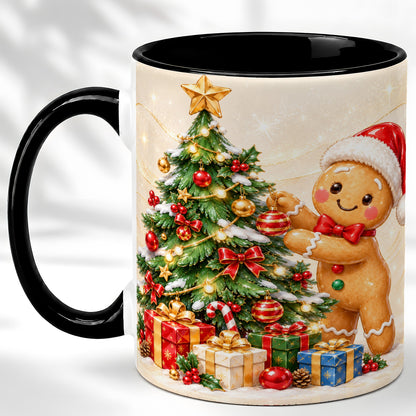 #pl[11oz|Black] Christmas Gingerbread Coffee Mug, Holiday Cookie Mug, Ceramic Cup