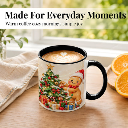 #pl[11oz|Black] Christmas Gingerbread Coffee Mug, Holiday Cookie Mug, Ceramic Cup