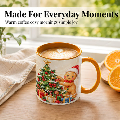 #pl[11oz|Orange] Christmas Gingerbread Coffee Mug, Holiday Cookie Mug, Ceramic Cup