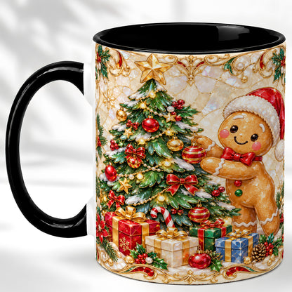 #pl[11oz|Black] Gingerbread Tree Coffee Mug, Christmas Cookie Mug, Ceramic Cup