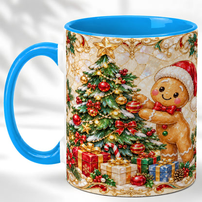 #pl[11oz|Blue] Gingerbread Tree Coffee Mug, Christmas Cookie Mug, Ceramic Cup