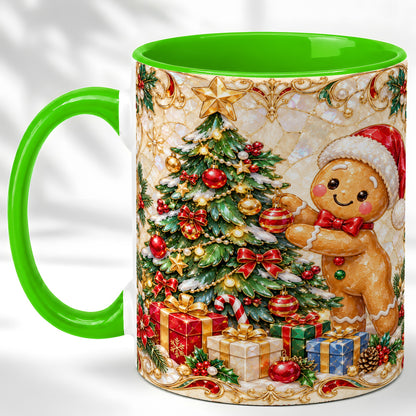 #pl[11oz|Green] Gingerbread Tree Coffee Mug, Christmas Cookie Mug, Ceramic Cup