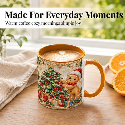 #pl[11oz|Orange] Gingerbread Tree Coffee Mug, Christmas Cookie Mug, Ceramic Cup