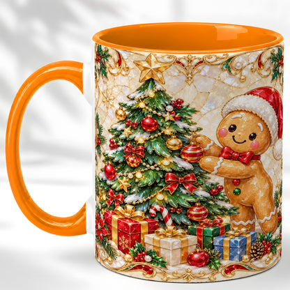#pl[11oz|Orange] Gingerbread Tree Coffee Mug, Christmas Cookie Mug, Ceramic Cup