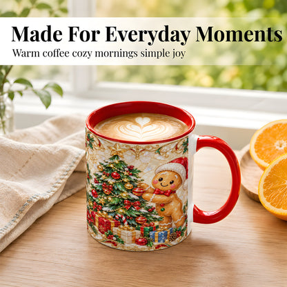 #pl[11oz|Red] Gingerbread Tree Coffee Mug, Christmas Cookie Mug, Ceramic Cup